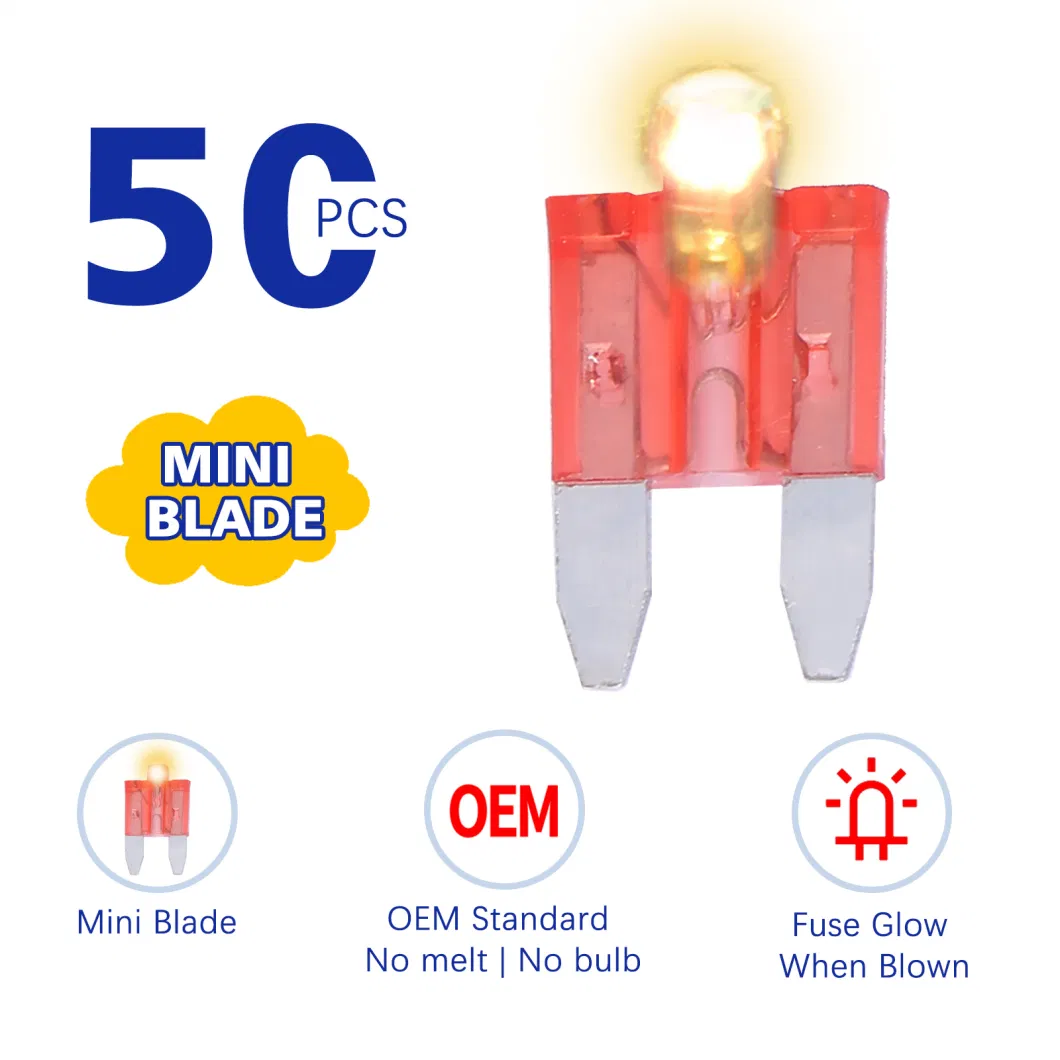 Glow Fuse Mini Blade Automotive Fuse Glow When Blown Smart Auto Glow Fuse